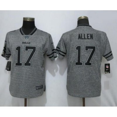 Women Nike Bills 17 Josh Allen Gray Gridiron Gray Women Vapor Untouchable Limited Jersey