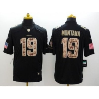 Nike Kansas City Chiefs 19 Joe Montana Black Limited Salute to Service NFL Jersey