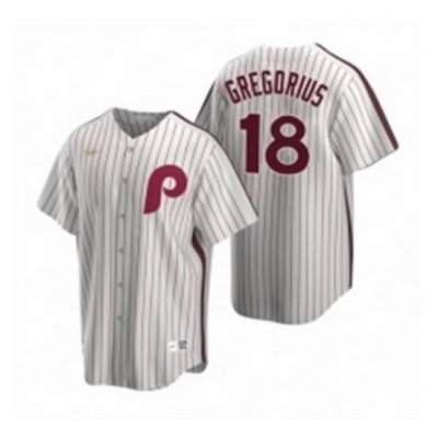 Mens Nike Philadelphia Phillies 18 Didi Gregorius White CooperstoWn Collection Home Stitched Baseball Jersey