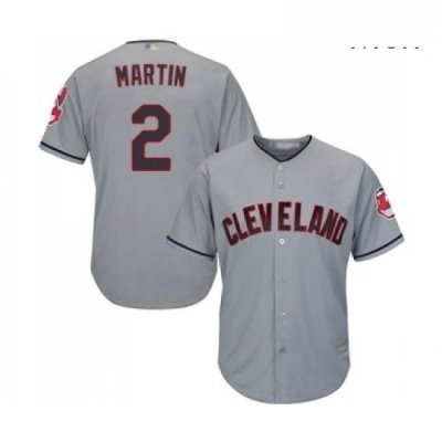 Mens Cleveland Indians 2 Leonys Martin Replica Grey Road Cool Base Baseball Jersey