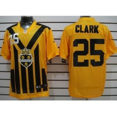 Nike Pittsburgh Steelers 25 Ryan Clark YelloW Elite 1933s ThroWback NFL Jersey