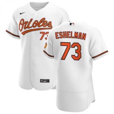 Men Baltimore Orioles 73 Thomas Eshelman Men Nike White Home 2020 Flex Base Player MLB Jersey