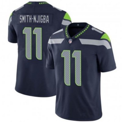 Men Seattle Seahawks 11 Jaxon Smith Njigba Navy 2023 Draft Vapor Untouchable Stitched Jersey