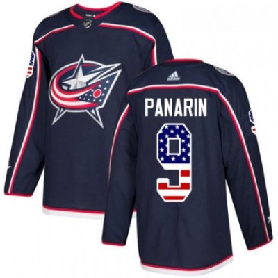 Youth Adidas Columbus Blue Jackets 9 Artemi Panarin Authentic Navy Blue USA Flag Fashion NHL Jersey