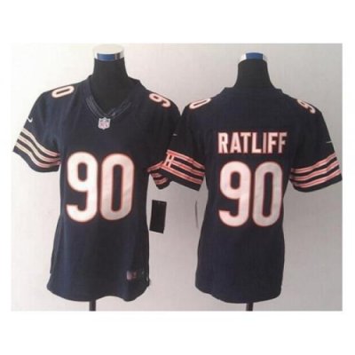 Women's Nike Chicago Bears #90 Jeremiah Ratliff Navy Blue Team Color Stitched NFL Limited Jersey