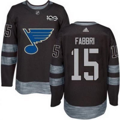 Blues #15 Robby Fabbri Black 1917 2017 100th Anniversary Stitched NHL Jersey