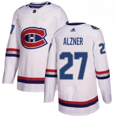 Mens Adidas Montreal Canadiens 27 Karl Alzner Authentic White 2017 100 Classic NHL Jersey