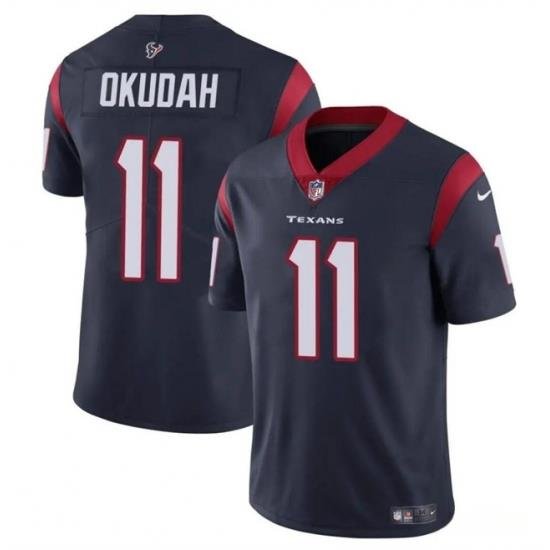 Youth Houston Texans 11 Jeff Okudah Navy Vapor Untouchable Limited Stitched Football Jersey