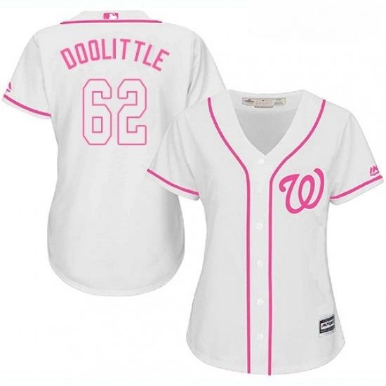 Womens Majestic Washington Nationals 62 Sean Doolittle Authentic White Fashion Cool Base MLB Jersey