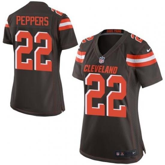 Nike Browns #22 Jabrill Peppers Brown Team Color Womens Stitched NFL New Elite Jersey