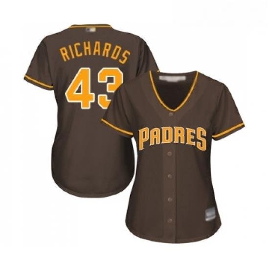 Womens San Diego Padres 43 Garrett Richards Replica Brown Alternate Cool Base Baseball Jersey