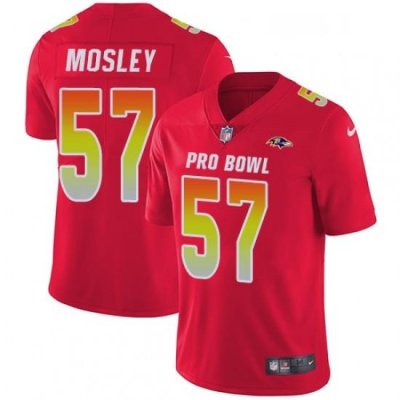 Mens Nike Baltimore Ravens 57 CJ Mosley Limited Red 2018 Pro Bowl NFL Jersey