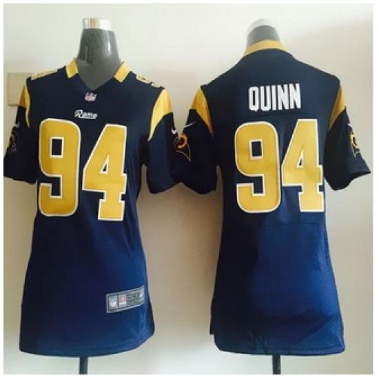 Women NEW Rams #94 Robert Quinn Navy Blue Team Color Stitched NFL Elite Jersey