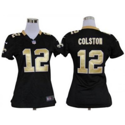 Women Nike New Orleans Saints #12 Marques Colston Black Jerseys