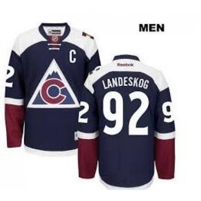 Men 92 Landeskog Navy Jersey