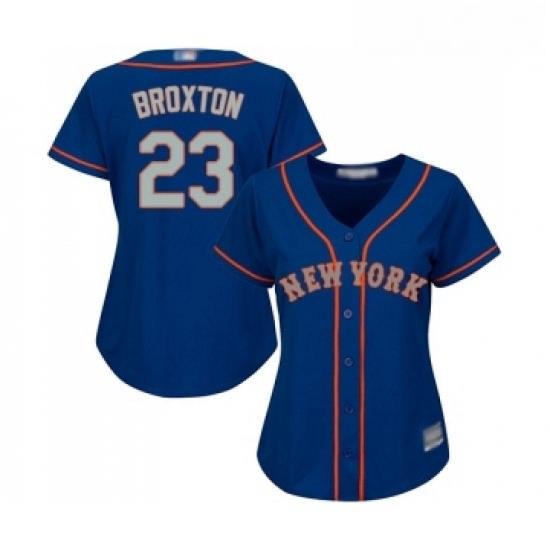 Womens New York Mets 23 Keon Broxton Authentic Royal Blue Alternate Road Cool Base Baseball Jersey