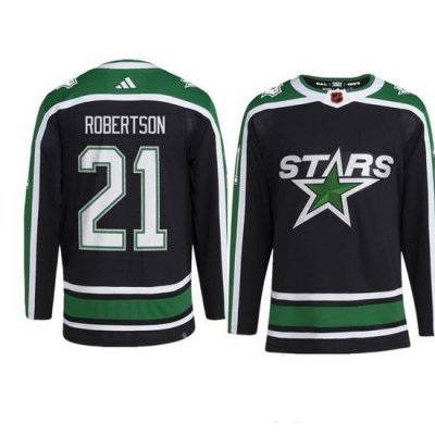 Youth Dallas Stars 21 Jason Robertson Black 2022 23 Reverse Retro Stitched Jersey