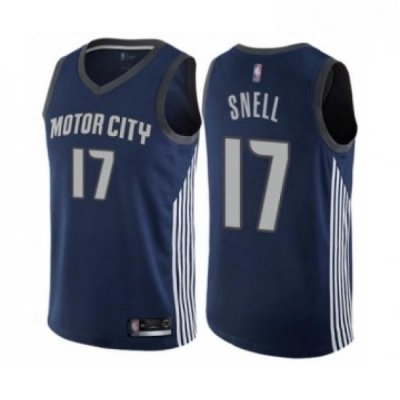 Womens Detroit Pistons 17 Tony Snell Swingman Navy Blue Basketball Jersey City Edition