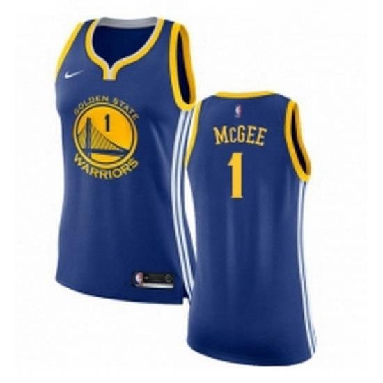 Womens Nike Golden State Warriors 1 JaVale McGee Swingman Royal Blue Road NBA Jersey Icon Edition