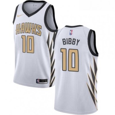 Womens Nike Atlanta Hawks 10 Mike Bibby Swingman White NBA Jersey City Edition