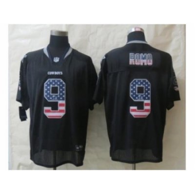 Nike Dallas Cowboys 9 Tony Romo Black Elite USA Flag Fashion NFL Jersey