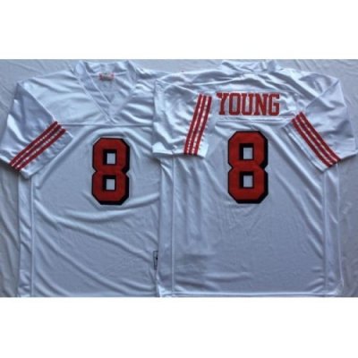 49ers 8 Steve Young White 75th Throwback Jersey