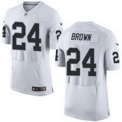 Nike Raiders #24 Willie Brown White Mens Stitched NFL New Elite Jersey