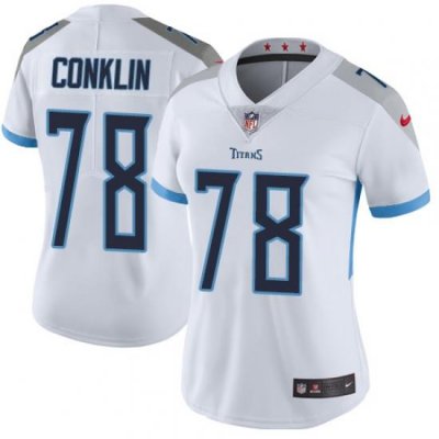 Nike Titans #78 Jack Conklin White Womens Stitched NFL Vapor Untouchable Limited Jersey