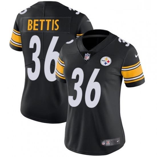 Womens Nike Pittsburgh Steelers 36 Jerome Bettis Black Team Color Vapor Untouchable Limited Player NFL Jersey