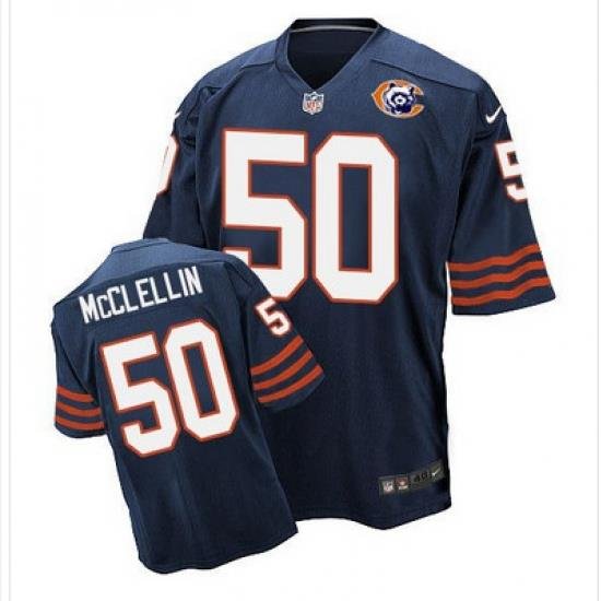 Nike Bears #50 Shea McClellin Navy Blue Throwback Mens Stitched NFL Elite Jersey