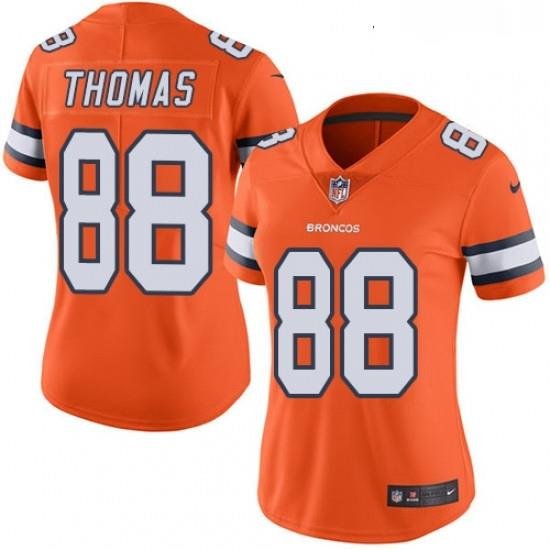 Womens Nike Denver Broncos 88 Demaryius Thomas Limited Orange Rush Vapor Untouchable NFL Jersey