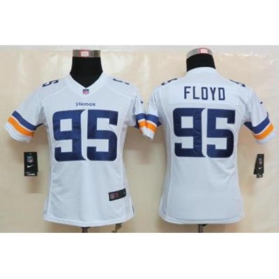 Women Nike Minnesota Vikings 95 Sharrif Floyd White Limited NFL Football Jerseys 2013 NeW Style