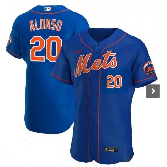 Mens Nike NeW York Mets 20 Pete Alonso Royal Alternate Stitched Flex Base Baseball Jersey