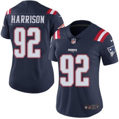 Nike Patriots #92 James Harrison Navy Blue Womens Stitched NFL Limited Rush Jersey