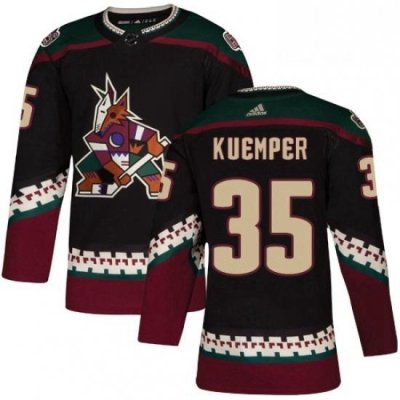 Mens Adidas Arizona Coyotes 35 Darcy Kuemper Premier Black Alternate NHL Jersey