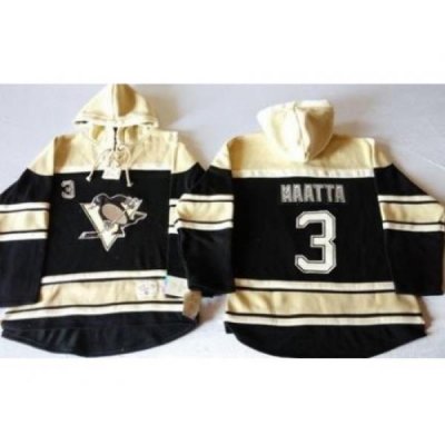 Pittsburgh Penguins #3 Olli Maatta Black Sawyer Hooded Sweatshirt Stitched NHL Jersey