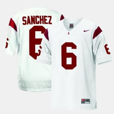 Men Usc Trojans Mark Sanchez College Football White Jersey