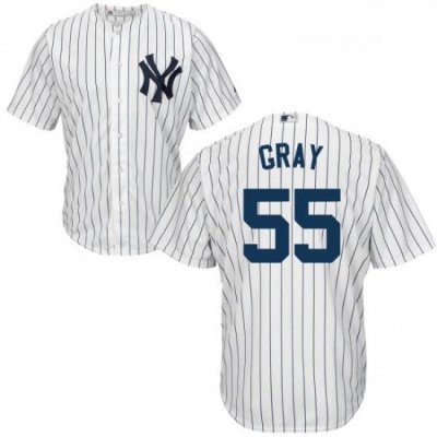 Youth Majestic New York Yankees 55 Sonny Gray Replica White Home MLB Jersey