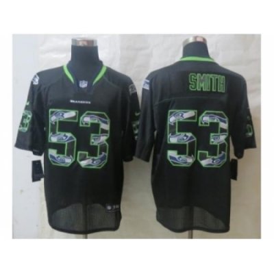 Nike Seattle Seahawks 53 Malcolm Smith Black Elite Lights Out Fashion NFL Jersey