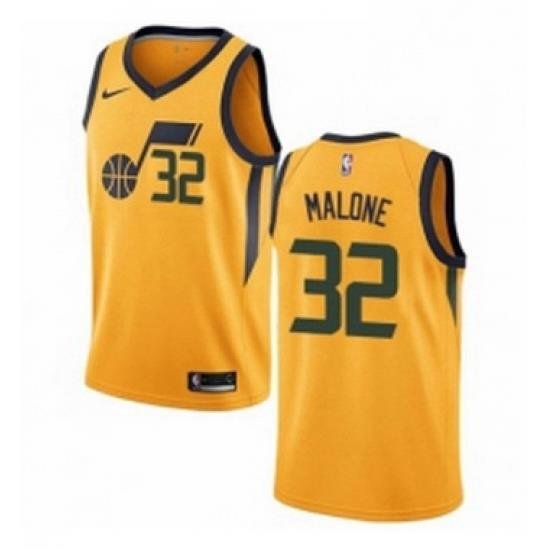 Womens Nike Utah Jazz 32 Karl Malone Authentic Gold NBA Jersey Statement Edition