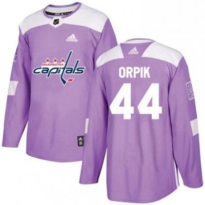 Mens Adidas Washington Capitals 44 Brooks Orpik Authentic Purple Fights Cancer Practice NHL Jersey