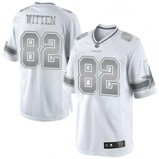 Mens Nike Dallas Cowboys 82 Jason Witten Limited White Platinum NFL Jersey