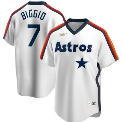 Men Houston Astros 7 Craig Biggio Nike Home CooperstoWn Collection Logo Player MLB Jersey White