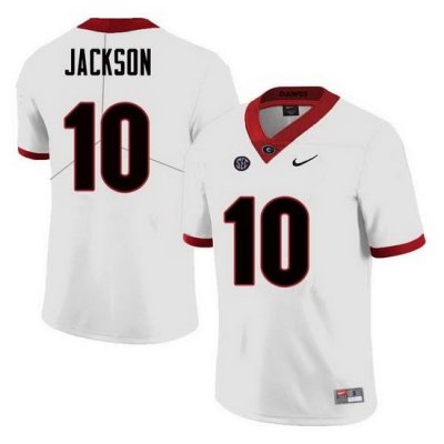 Men Georgia Bulldogs #10 Kearis Jackson College Football Jerseys Sale-White