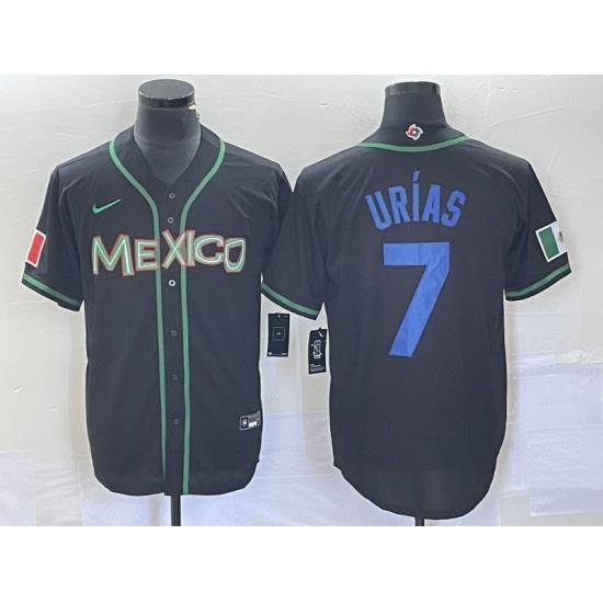 Men Mexico Baseball 7 Julio Urias 2023 Black World Baseball With Patch Classic Stitched Jersey 33