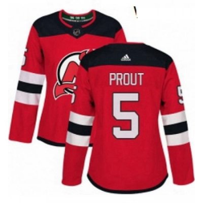 Womens Adidas New Jersey Devils 5 Dalton Prout Authentic Red Home NHL Jersey