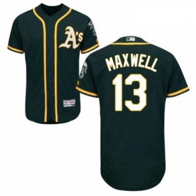 Mens Majestic Oakland Athletics 13 Bruce Maxwell Green Alternate Flex Base Authentic Collection MLB Jersey