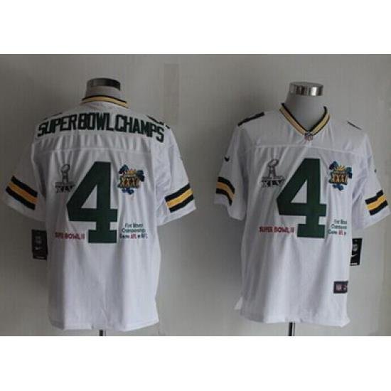 Nike Packers #4 Superbowlchamps White Mens Stitched NFL Limited Jersey