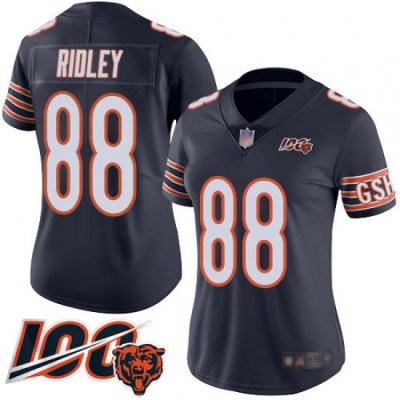 Women Chicago Bears 88 Riley Ridley Navy Blue Team Color 100th Season Limited Football Jersey