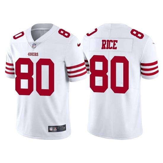 Men San Francisco 49ers 80 Jerry Rice 2022 New White Vapor Untouchable Stitched Football Jersey